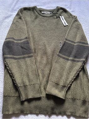 Sage + Steel Men’s Cotton Olive Crewneck Knit Sweater